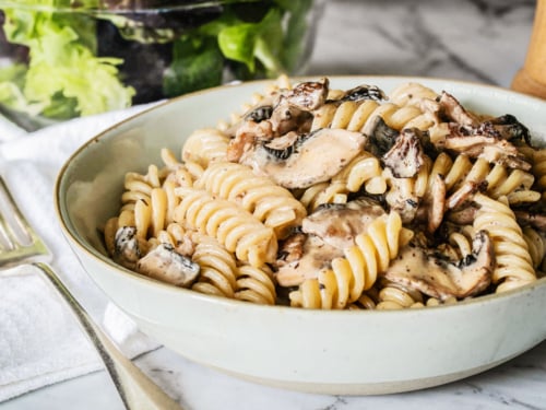 Bacon and mushroom pasta