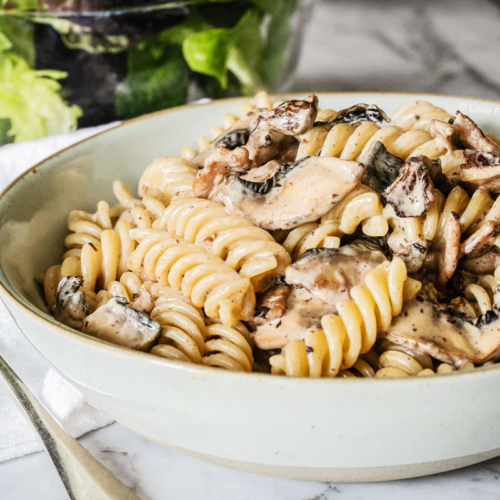 Bacon and mushroom pasta