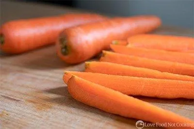 Carrots cut into quarters