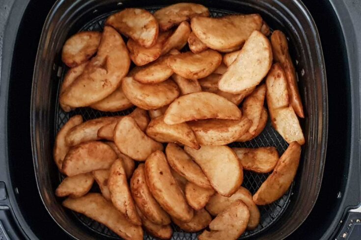 Air Fryer Frozen Potato Wedges | Love Food Not Cooking