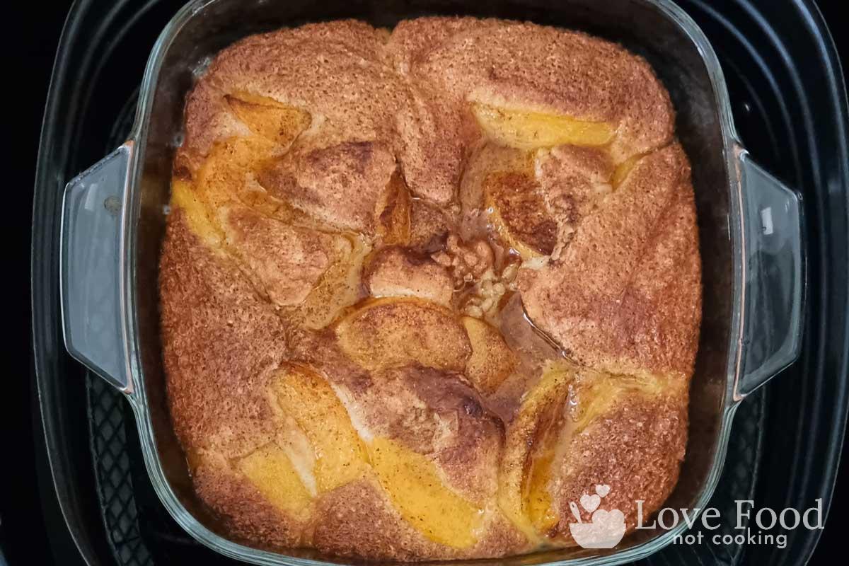 Air Fryer Peach Cobbler the perfect summer dessert for any occasion