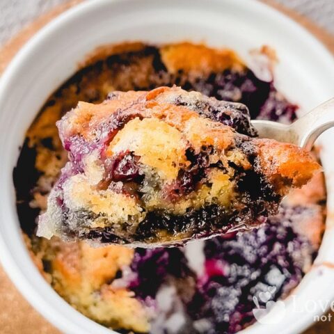 Air Fryer Blueberry Cobbler | Love Food Not Cooking