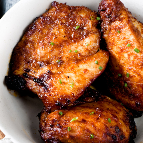 Air Fryer Chicken Thighs | Love Food Not Cooking