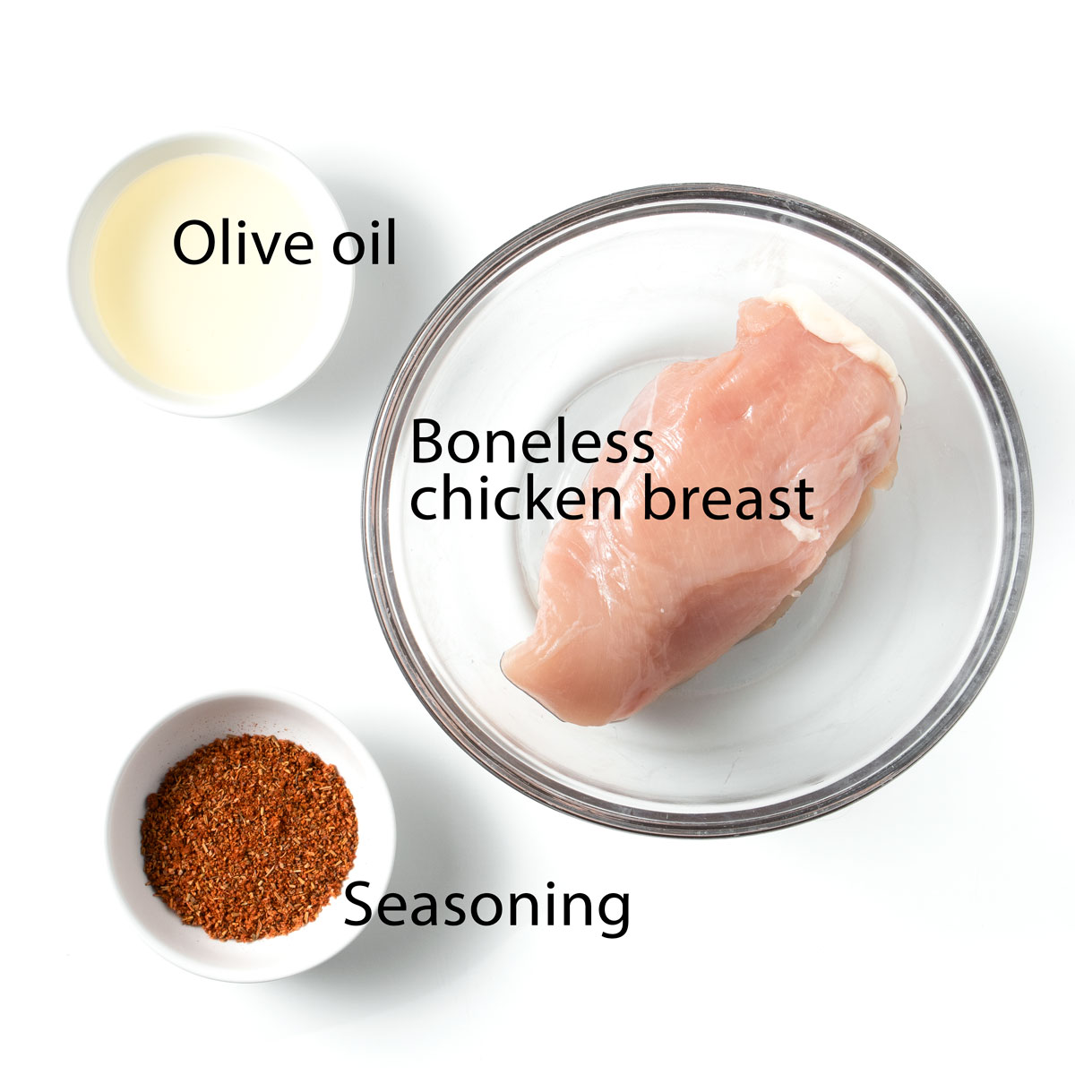 The ingredients for this chicken steaks recipe. 