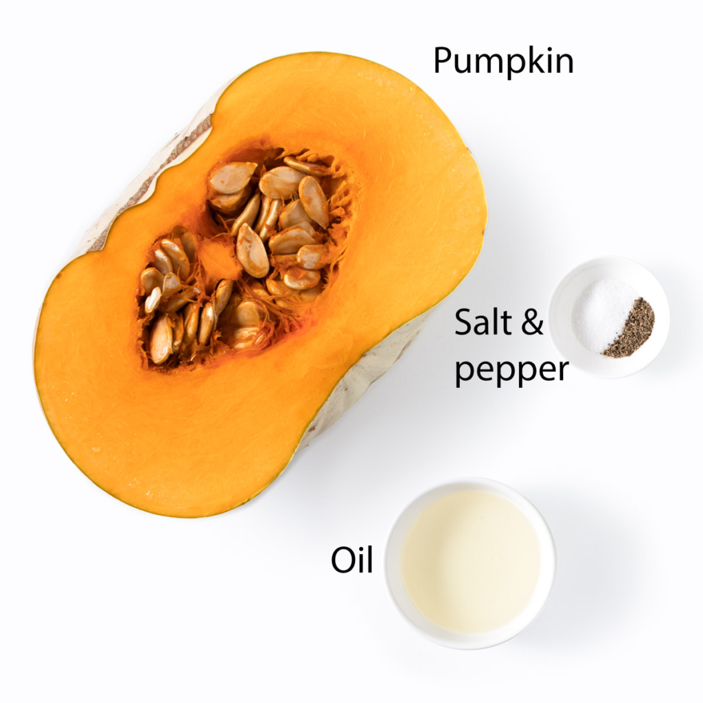 The ingredients for this pumpkin air fryer recipe.