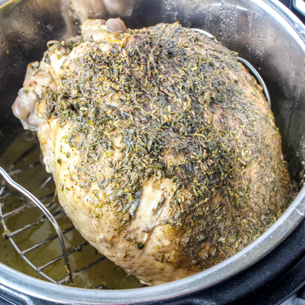 Cooked turkey breast in Instant Pot.