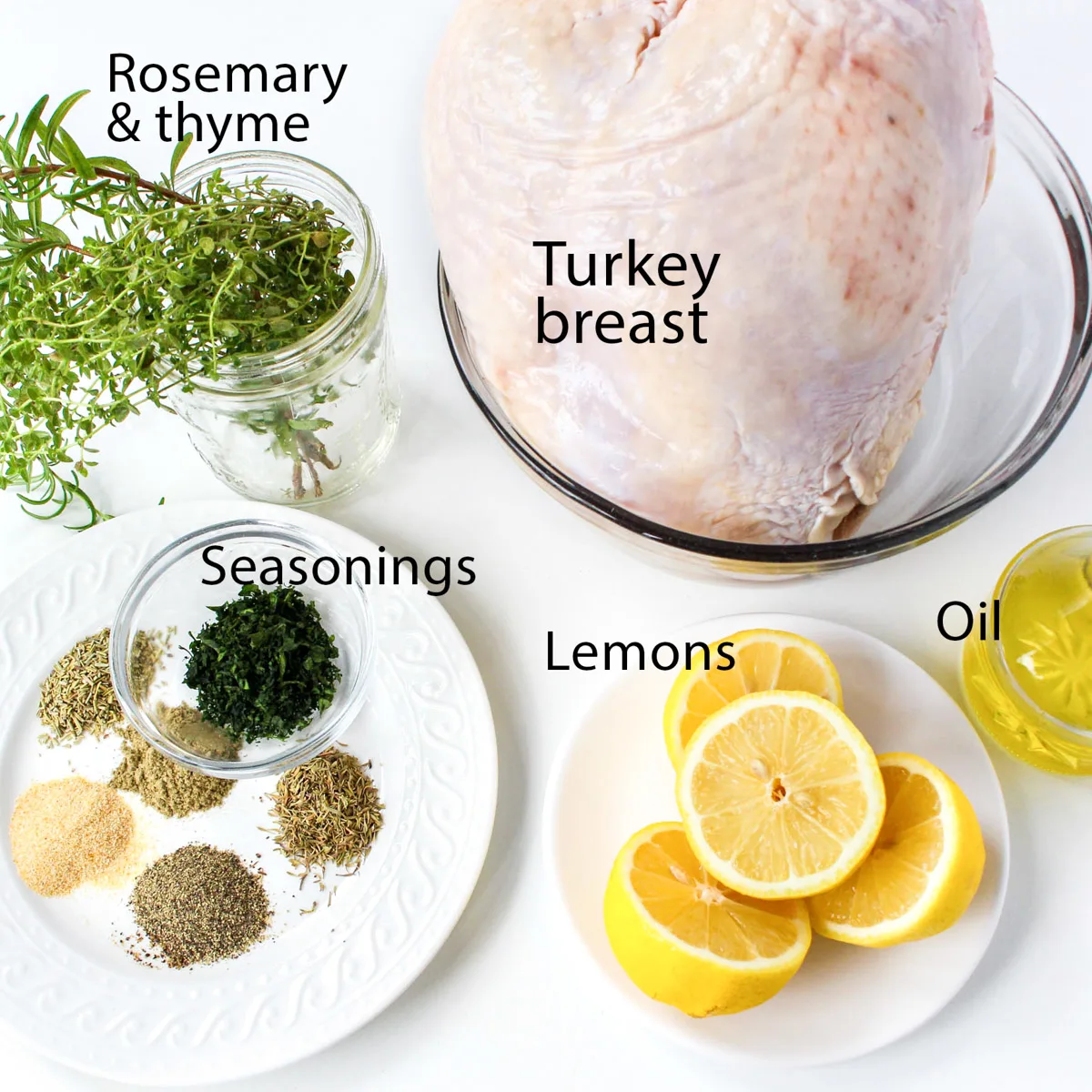 Ingredients for this turkey breast Instant Pot recipe.