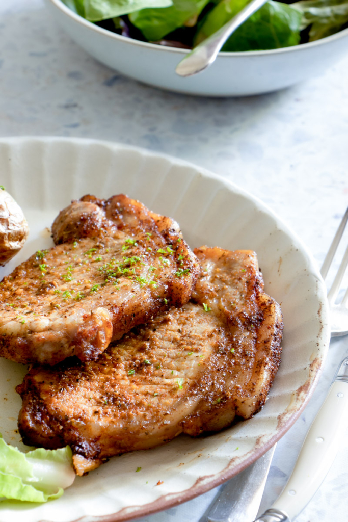 Easy Air Fryer Pork Chops (boneless or bone-in) | Love Food Not Cooking