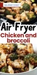 Air fryer chicken and broccoli Pin.