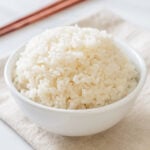 Instant Pot coconut rice in a white bowl.