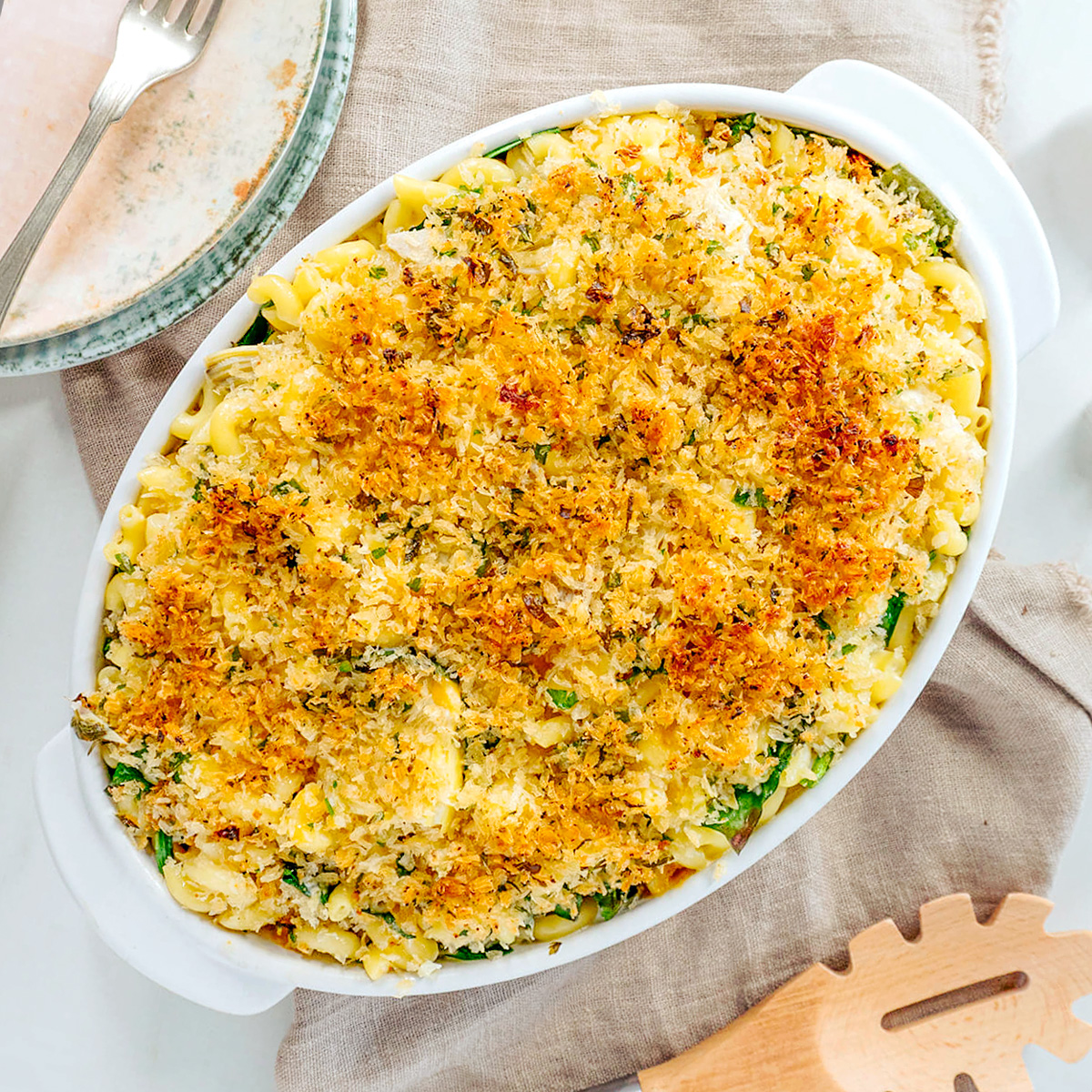 Spinach and Artichoke Pasta Bake | Love Food Not Cooking