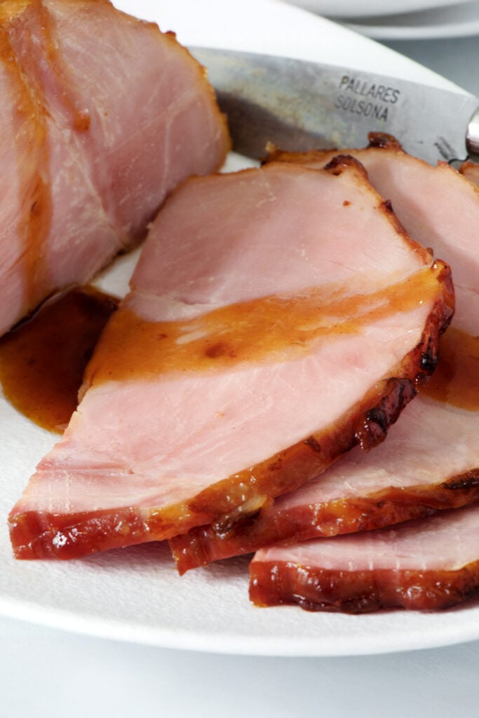 Homey-glazed air fryer ham.
