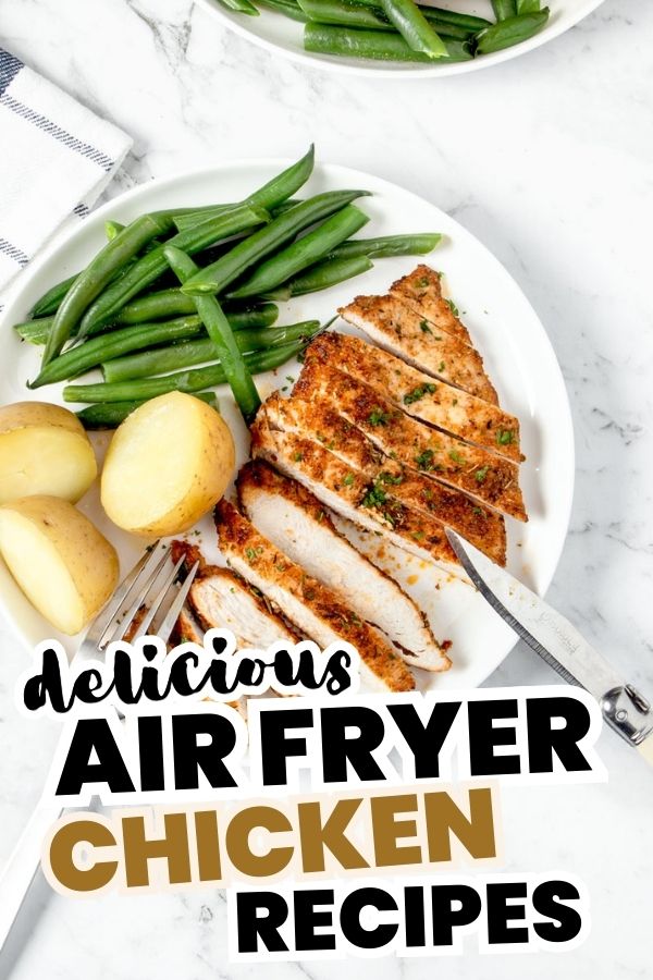 Sliced air fryer chicken steak.