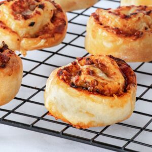 Air fryer pizza pinwheels.